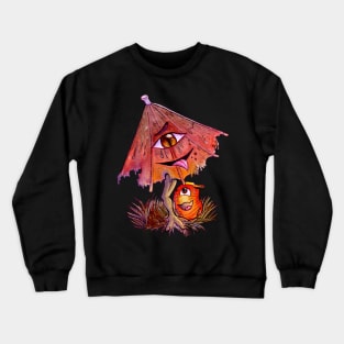 Kasa-obake and chochin-obake in the rain Crewneck Sweatshirt